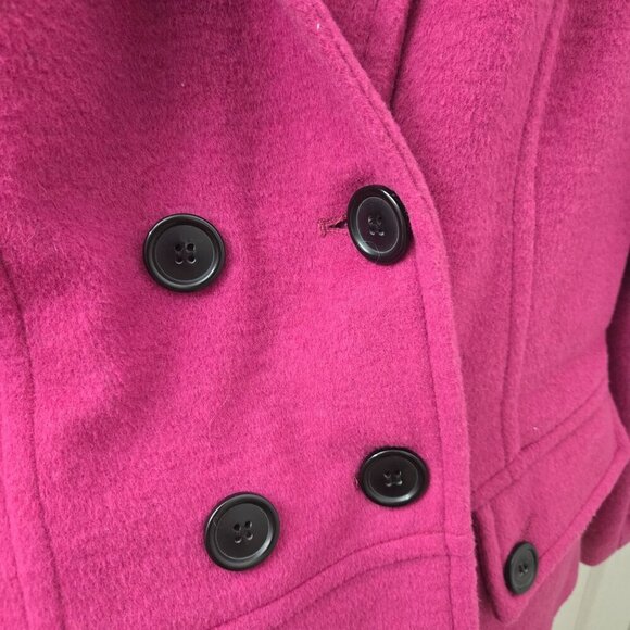 Pendleton Double-Breasted Coat Wool Blend XXS Womens Magenta Classic - Picture 12 of 16